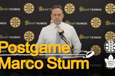 Marco Sturm talks after B’s fall 4-2 vs. TOR