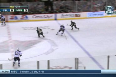 Jaden Schwartz wrist shot goal 2-0 St. Louis Blues vs Minnesota Wild 12/31/13 NHL Hockey