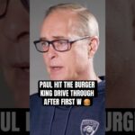 Paul hit the Burger King drive through after his first coaching win 🍔