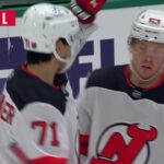 Jesper Bratt scores a goal against the Dallas Stars