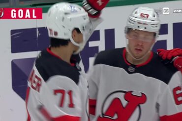 Jesper Bratt scores a goal against the Dallas Stars