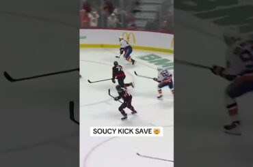 Soucy takes one away with a RIDICULOUS kick save! 🤯