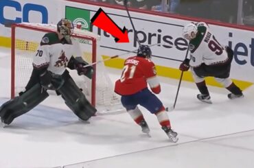 Vejmelka Takes Rare Goalie High-Sticking Penalty