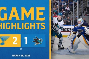 Game Highlights: Blues 2, Sharks 1 (OT)