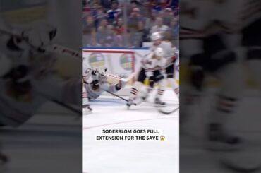 WHAT A SAVE BY ARVID SODERBLOM 🤯 #blackhawks #hockey #nhl #goalie