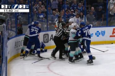 Ryker Evans Cross-Check Against Corey Perry