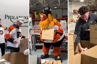 👏 Flyers Nick Seeler & Christian Dvorak + Scott Hartnell & Gritty Box Food for Philabundance