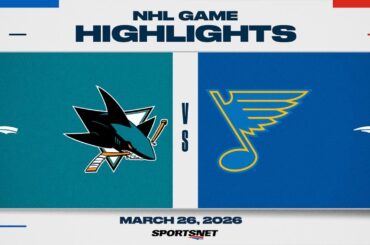 NHL Highlights | Sharks vs. Blues - March 26, 2026