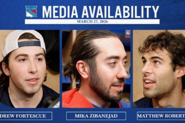 NYR vs CHI: D. Fortescue, M. Zibanejad & M. Robertson Pregame Media Availability | Mar. 27, 2026