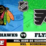 🔴LIVE : Chicago Blackhawks Vs Philadelphia Flyers | NHL 2026 | NHL Live SCOREBOARD