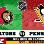 🔴LIVE : Pittsburgh Penguins Vs Ottawa Senators | NHL 2026 | NHL Live SCOREBOARD