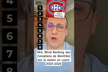 NHL Blind Ranking des Canadiens de Montréalsur la saison en cours 25-26 #NHL #hockey