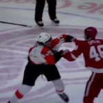 NHL hockey fight - Givani Smith(Red Wings) vs. Zack MacEwen(Flyers) - 2nd fight