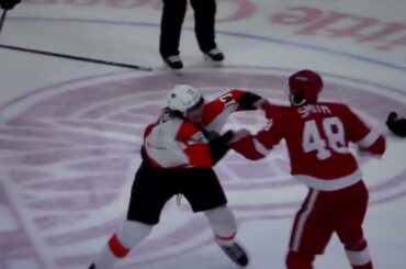 NHL hockey fight - Givani Smith(Red Wings) vs. Zack MacEwen(Flyers) - 2nd fight