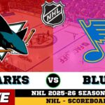 LIVE : San Jose Sharks Vs St. Louis Blues | NHL 2026 | NHL Live SCOREBOARD | 27/03/2026