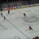 Utica Comets' Nico Daws makes a nice glove save in OT vs. Laval Rocket's Marc Del Gaizo 3/25/26