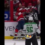 Capitals enforcer Dylan McIlrath supporting Brandon Duhaime in his fight 😅