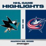 NHL Highlights | Sharks vs. Blue Jackets - March 28, 2026