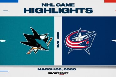 NHL Highlights | Sharks vs. Blue Jackets - March 28, 2026