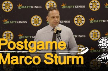 Marco Sturm talks after Bruins 6-3 W over MIN