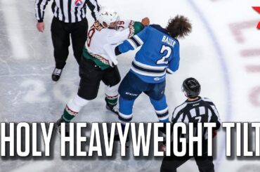 Heavyweight Tilt Lasts A Full Minute For AHL's Manitoba Moose And Tucson Roadrunners
