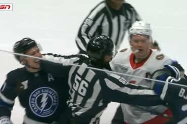 Yanni Gourde Slaps Brady Tkachuk #request