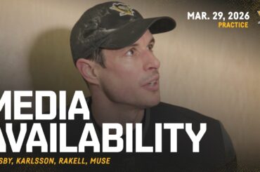 Crosby, Karlsson, Rakell, Muse Media Availability (3.29.26) | Pittsburgh Penguins
