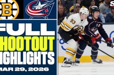 Boston Bruins vs. Columbus Blue Jackets | FULL Shootout Highlights - March 28, 2026