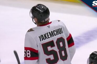 Carter Yakemchuk Picks Up First NHL Point With Slick Assist On Brady Tkachuk's Goal
