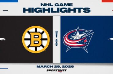 NHL Highlights | Bruins vs. Blue Jackets - March 29, 2026