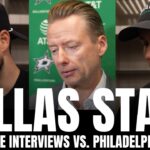 Arttu Hyry, Jamie Benn, Casey DeSmith & Glen Gulutzan Recap First NHL Goal, OT Loss vs. Philadelphia