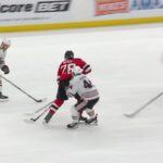 Dougie Hamilton scores a goal against the Chicago Blackhawks
