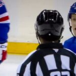NHL Hockey fight - Will Borgen(Rangers)vs. Sacha Boisvert(Black Hawks)