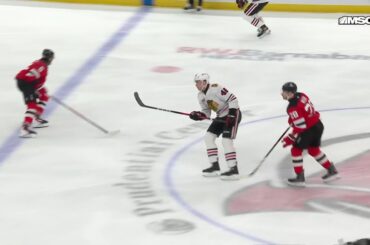 Ilya Mikheyev scores a goal against the New Jersey Devils