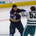Zack Ostapchuk vs Logan Mailloux | Mar 26, 2026 | San Jose Sharks vs St. Louis Blues
