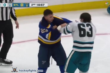 Zack Ostapchuk vs Logan Mailloux | Mar 26, 2026 | San Jose Sharks vs St. Louis Blues