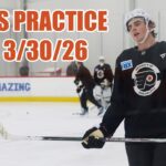 PORTER MARTONE'S FIRST FLYERS PRACTICE | Philadelphia Flyers Practice Clips - 3/30/26