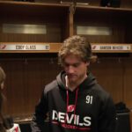 Mercer, Keefe talk to the media before facing the Rangers in New York