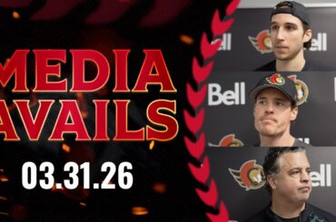 Nick Cousins, Dylan Cozens, Travis Green Pregame Media vs FLA