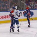 Podkolzin and Nurse catch Hagel with a hit and chaos follows ⚔️ Lightning 🆚 Oilers