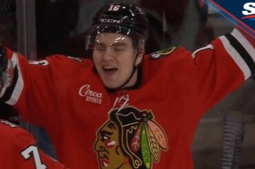 Blackhawks' Anton Frondell Pounces On Loose Puck For First Career NHL Goal