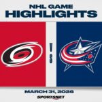 NHL Highlights | Hurricanes vs. Blue Jackets - March 31, 2026