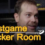 Arvidsson, Jokiharju, Korpisalo, and E. Lindholm speak with the media following 6-3 W vs DAL