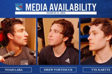 NYR vs NJD: Noah Laba, Drew Fortescue & Tye Kartye Pregame Media Availability | March 31, 2026