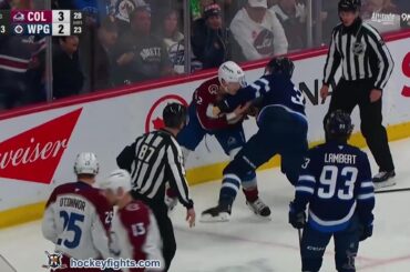 Josh Manson vs Morgan Barron | Mar 26, 2026 | Colorado Avalanche vs Winnipeg Jets