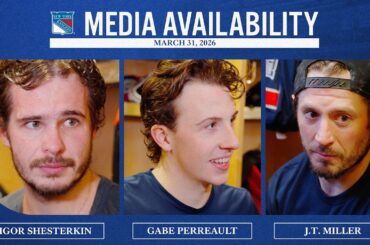 NYR vs NJD: Igor Shesterkin, Gabe Perreault & J.T. Miller Postgame Availability | March 31, 2026