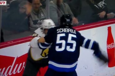 NHL Hockey fight - Mark Scheifele(Jets)vs. Brett Howden(Golden Knights)