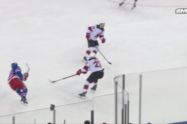 Conor Sheary scores a goal against the New Jersey Devils