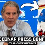 Jared Bednar PISSED & Says There's NO Positives & NO Concern on Playoff Goalie After 8-6 LOSS vs VAN