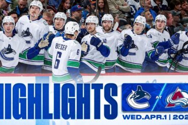 Game in 10 | Vancouver Canucks at Colorado Avalanche Highlights (Apr 1, 2026)